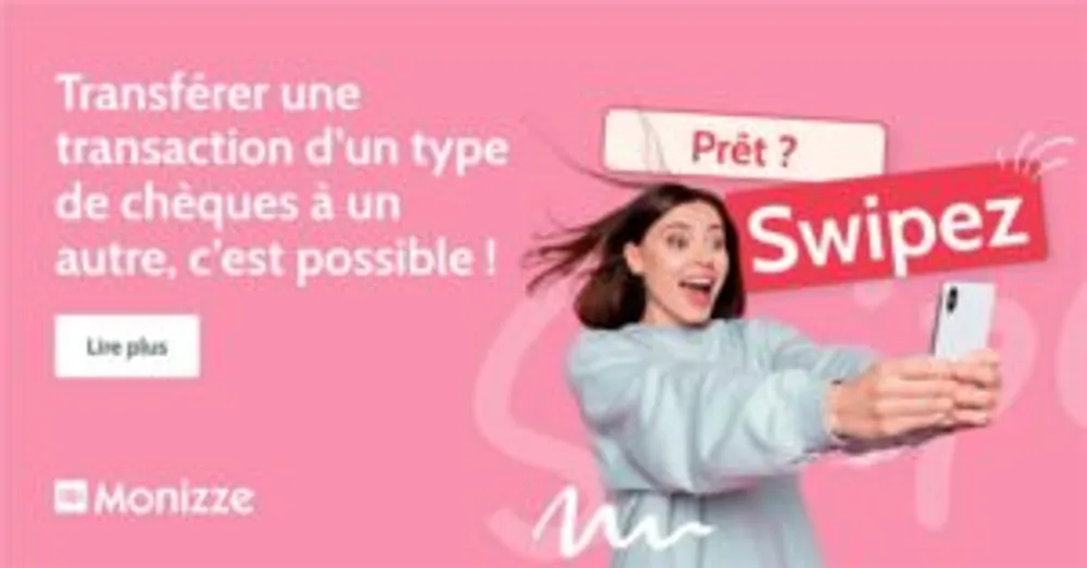 Comment transférer une transaction d’un type de chèque à un autre?